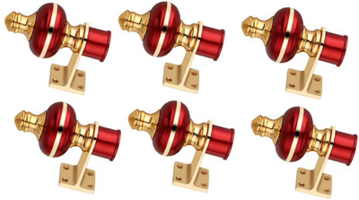 home deco Multicolor Rod Rail Bracket Metal(Pack of 6)