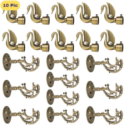 ZAPEX Gold Rod Rail Bracket, Curtain Knobs Metal(Pack of 10)