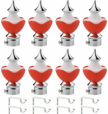 Inkart Red Rod Rail Bracket, Curtain Knobs Metal(Pack of 16)