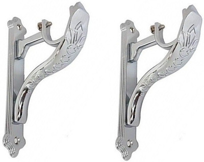 Ebenezer Silver Rod Rail Bracket Metal(Pack of 2)