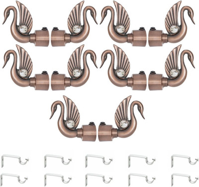 METZO Beige Rod Rail Bracket, Curtain Knobs Metal(Pack of 10)