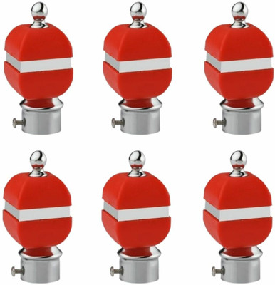 krina Red Rod Rail Bracket, Curtain Knobs Metal(Pack of 6)