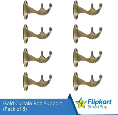 Flipkart SmartBuy Gold Curtain Knobs, Rod Rail Bracket Metal(Pack of 8)