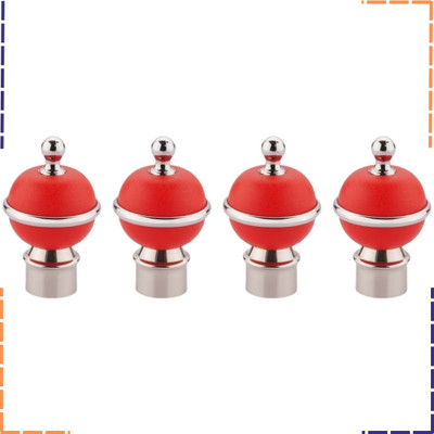 ZAPEX Red Rod Rail Bracket, Curtain Knobs Metal(Pack of 4)