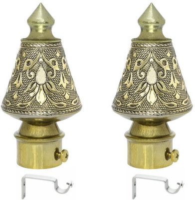 METZO Gold Rod Rail Bracket, Curtain Knobs Metal(Pack of 2)