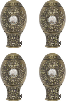 Inkart Multicolor Curtain Knobs, Rod Rail Bracket Metal(Pack of 4)