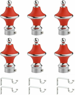 Inkart Red Curtain Knobs, Rod Rail Bracket Metal(Pack of 12)