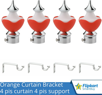 Flipkart SmartBuy Red Curtain Knobs, Rod Rail Bracket Metal(Pack of 8)