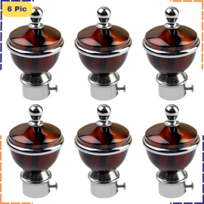 ZAPEX Maroon Rod Rail Bracket, Curtain Knobs Metal(Pack of 6)