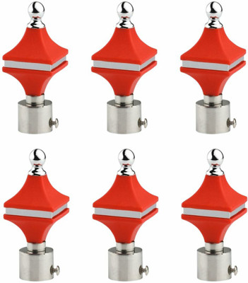Inkart Red Rod Rail Bracket, Curtain Knobs Metal
