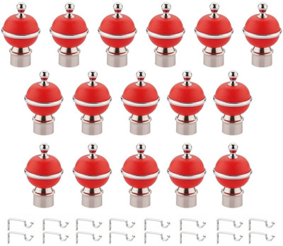 ZYREX Red Rod Rail Bracket, Curtain Knobs Metal(Pack of 16)