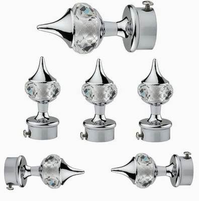 Salveen Silver Curtain Knobs Metal(Pack of 6)