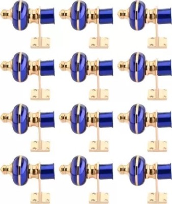 msa sonstradres Blue Rod Rail Bracket, Curtain Knobs, Curtain Hooks Metal(Pack of 12)