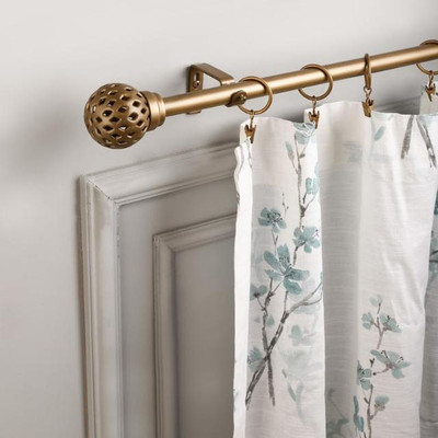 THE DECOR MART Gold Curtain Rods Metal