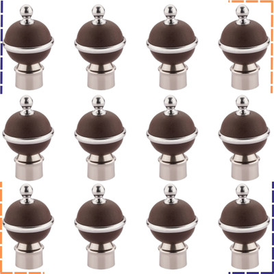 ZAPEX Brown Rod Rail Bracket, Curtain Knobs Metal(Pack of 12)