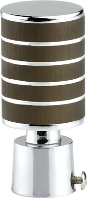 GLOXY Silver, Brown Rod Rail Bracket, Curtain Knobs, Curtain Hooks, Curtain Rods Metal(Pack of 1)