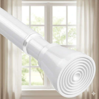 FitXcel White Curtain Rods Metal(Pack of 1)
