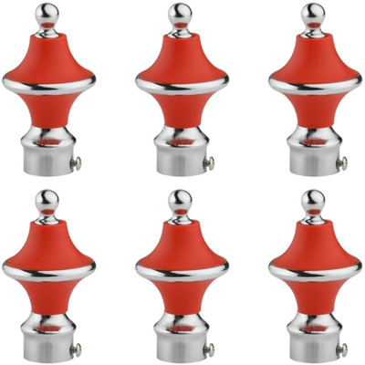 ZYREX Red Rod Rail Bracket, Curtain Knobs Metal