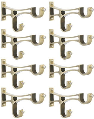 ZYREX Brown Rod Rail Bracket, Curtain Knobs Metal(Pack of 8)