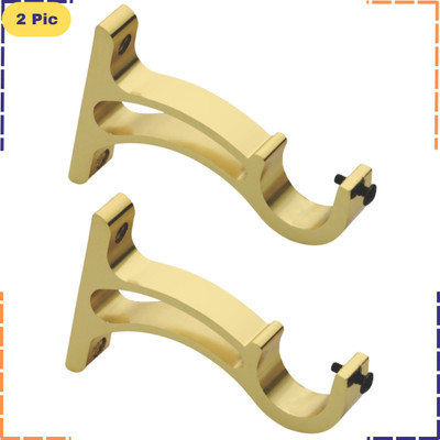 ZAPEX Gold Curtain Knobs, Rod Rail Bracket Metal(Pack of 2)