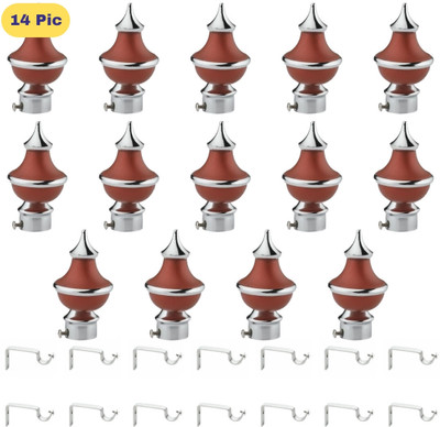 ZAPEX Maroon Rod Rail Bracket, Curtain Knobs Metal(Pack of 14)