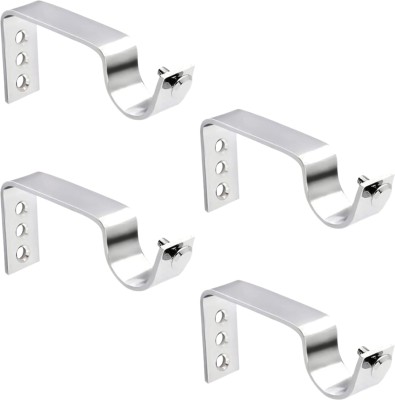 Rawk Silver Rod Rail Bracket Metal(Pack of 4)