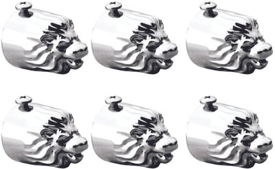 krina Silver Curtain Knobs, Rod Rail Bracket Metal(Pack of 6)