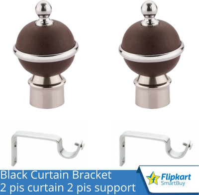 Flipkart SmartBuy Brown Curtain Knobs, Rod Rail Bracket Metal(Pack of 2)
