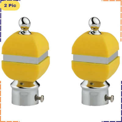 ZAPEX Yellow Rod Rail Bracket, Curtain Knobs Metal(Pack of 2)