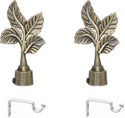 Inkart Gold Curtain Knobs, Rod Rail Bracket Metal(Pack of 2)
