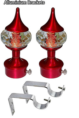 Subhan Red Curtain Knobs Metal(Pack of 4)