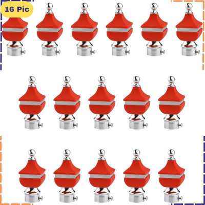 ZAPEX Red Rod Rail Bracket, Curtain Knobs Metal(Pack of 16)