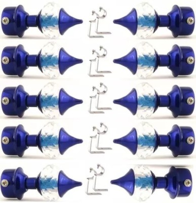 msa sonstraders Blue Curtain Knobs, Rod Rail Bracket, Curtain Hooks Metal(Pack of 10)