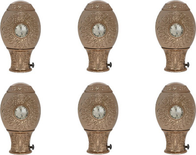 RKOING Gold Curtain Knobs, Rod Rail Bracket Metal(Pack of 6)