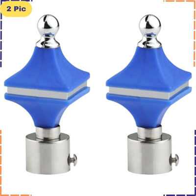 ZAPEX Blue Rod Rail Bracket, Curtain Knobs Metal(Pack of 2)