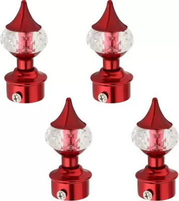 Walker's Decor Red Rod Rail Bracket, Curtain Knobs Metal(Pack of 4)