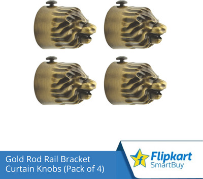 Flipkart SmartBuy Gold Curtain Knobs, Rod Rail Bracket Metal(Pack of 4)