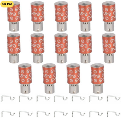 ZAPEX Orange Rod Rail Bracket, Curtain Knobs Metal(Pack of 14)