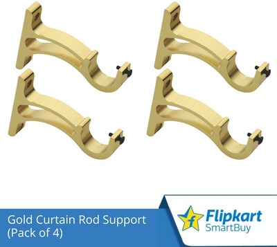 Flipkart SmartBuy Gold Curtain Knobs, Rod Rail Bracket Metal(Pack of 4)