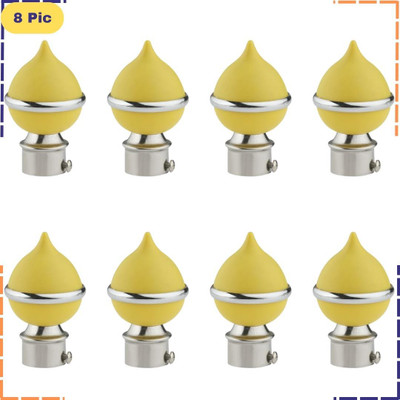 ZAPEX Yellow Rod Rail Bracket, Curtain Knobs Metal(Pack of 8)