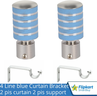 Flipkart SmartBuy Light Blue Curtain Knobs, Rod Rail Bracket Metal(Pack of 2)