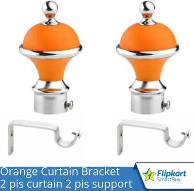 Flipkart SmartBuy Orange Curtain Knobs, Rod Rail Bracket Metal(Pack of 2)
