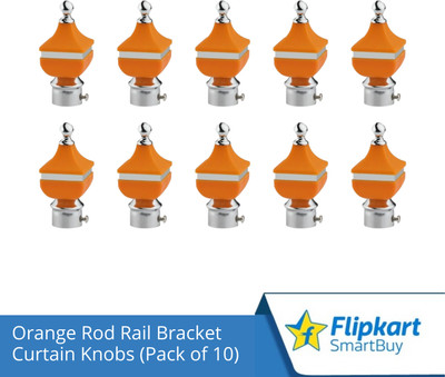 Flipkart SmartBuy Orange Curtain Knobs, Rod Rail Bracket Metal(Pack of 10)