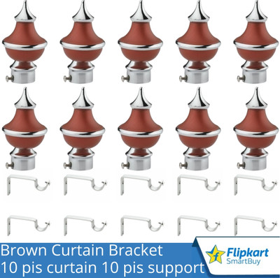 Flipkart SmartBuy Maroon Curtain Knobs, Rod Rail Bracket Metal(Pack of 10)