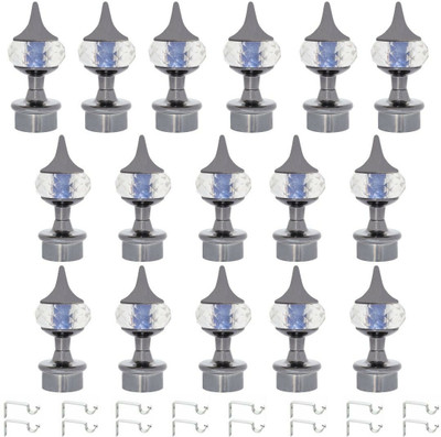 RKOING Grey Rod Rail Bracket, Curtain Knobs Metal(Pack of 16)