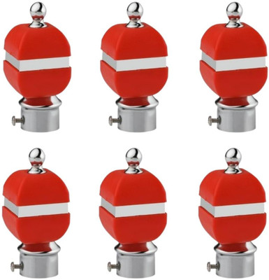 ZAPEX Red Rod Rail Bracket, Curtain Knobs Metal(Pack of 6)
