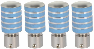 Inkart Blue Rod Rail Bracket, Curtain Knobs Metal(Pack of 4)