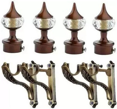 Ebenezer Brown Rod Rail Bracket Metal(Pack of 8)