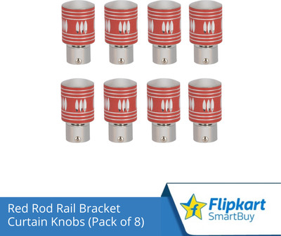 Flipkart SmartBuy Red Curtain Knobs, Rod Rail Bracket Metal(Pack of 8)