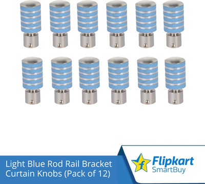 Flipkart SmartBuy Light Blue Curtain Knobs, Rod Rail Bracket Metal(Pack of 12)
